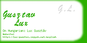 gusztav lux business card